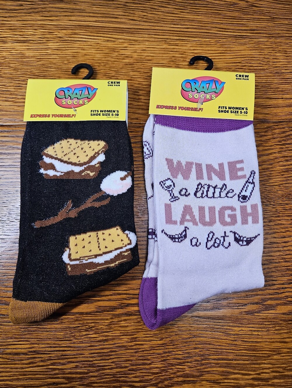 Crazy Socks Wine And Smores Bundle